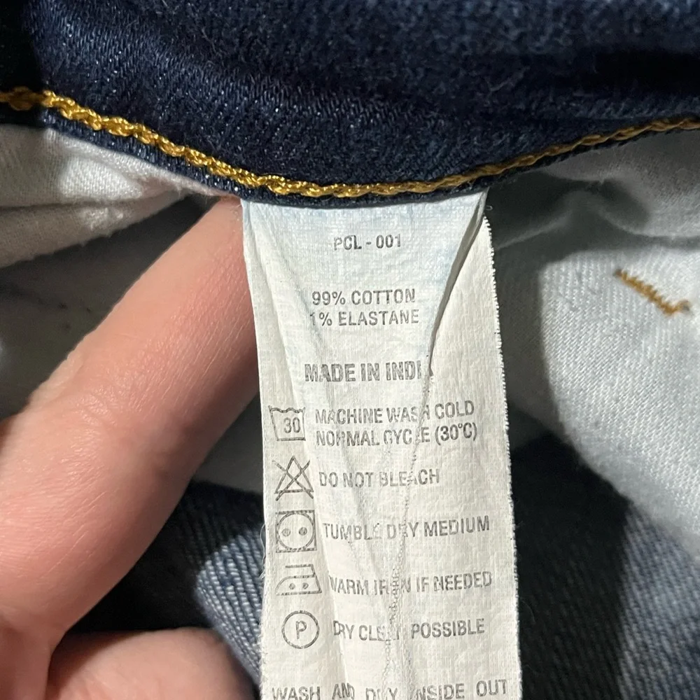 Levis 512 Mens 34x32 Actual 34x31‎ Blue Slim Fit Tapered Leg Orange Tab